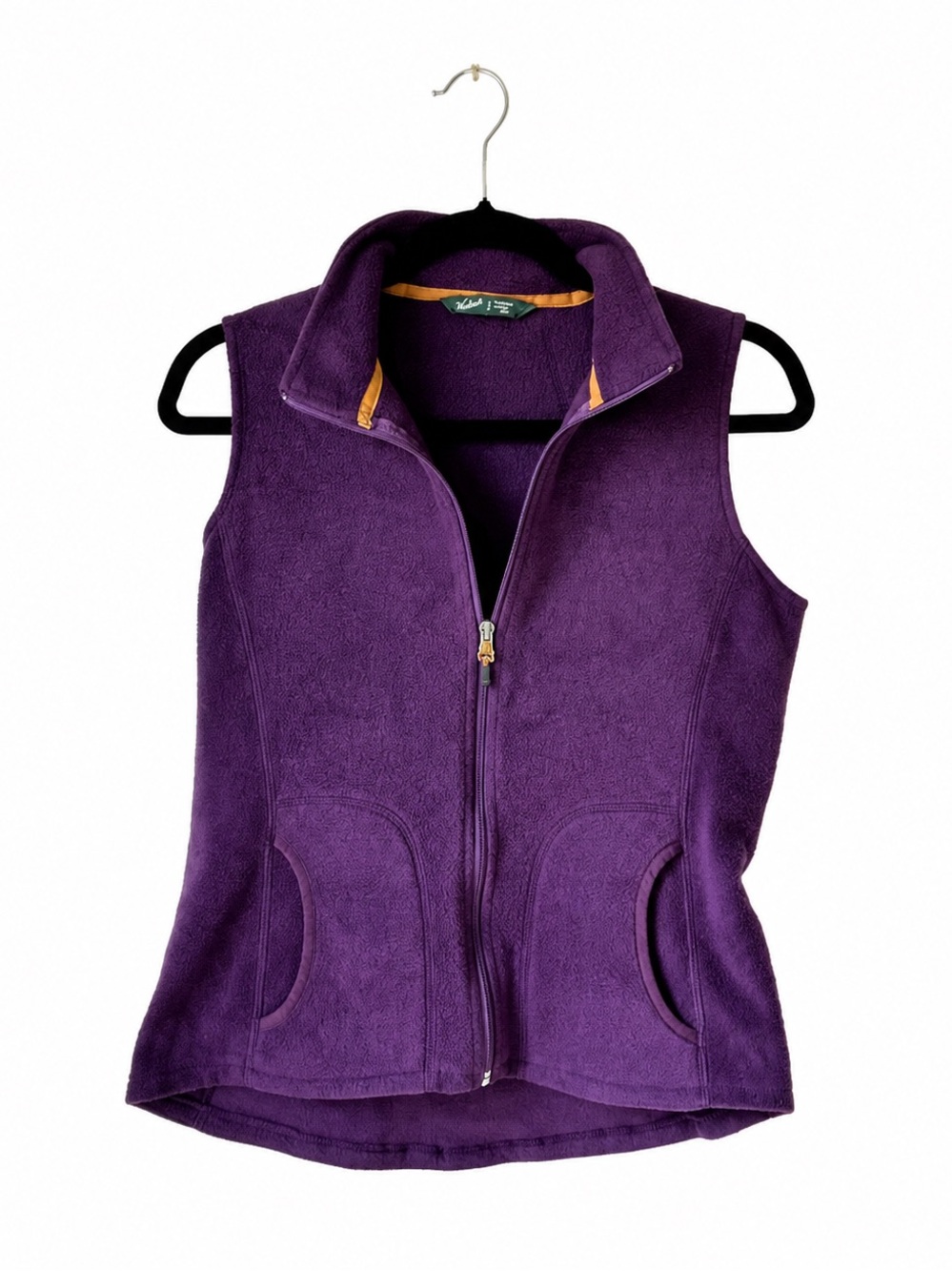 Woolrich Purple Fleece Zip Vest Women’s Small Petite Outdoor Cozy Layer